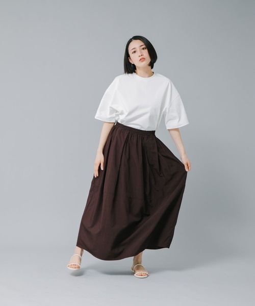 EKAL（エカル）の「『吸水速乾/UVカット』DRYOUT SHORTLENGTH S/S T-SHIRTS（Tシャツ/カットソー・レディース・ブラック/ブラウン系その他/オフホワイト/グレー・ONE）」の18枚目の写真