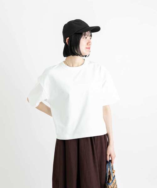 EKAL（エカル）の「『吸水速乾/UVカット』DRYOUT SHORTLENGTH S/S T-SHIRTS（Tシャツ/カットソー・レディース・ブラック/ブラウン系その他/オフホワイト/グレー・ONE）」の22枚目の写真