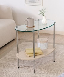 emesuelee（エメスーリー）の「ガラスサイドテーブル（家具）」