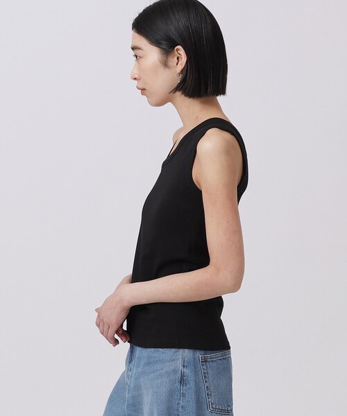 GALLEST（ギャレスト）の「◆ワンショルダーカップ付きキャミソール（タンクトップ・レディース・ブラック/ライトグリーン/ホワイト系・38）」の10枚目の写真