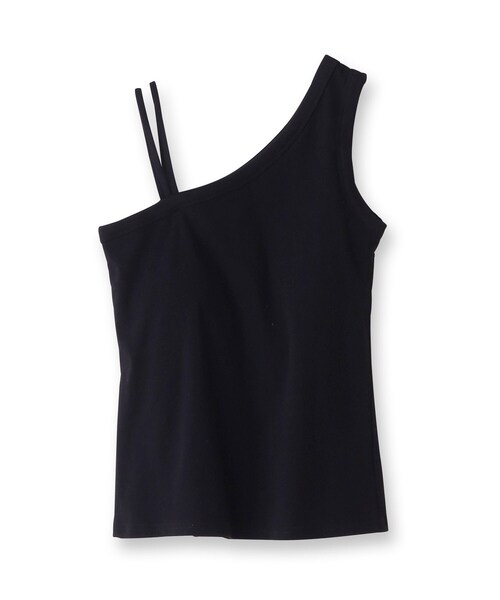 GALLEST（ギャレスト）の「◆ワンショルダーカップ付きキャミソール（タンクトップ・レディース・ブラック/ライトグリーン/ホワイト系・38）」の11枚目の写真