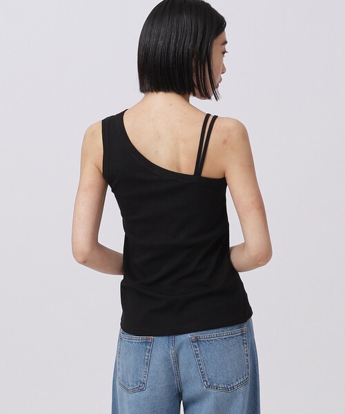 GALLEST（ギャレスト）の「◆ワンショルダーカップ付きキャミソール（タンクトップ・レディース・ブラック/ライトグリーン/ホワイト系・38）」の12枚目の写真