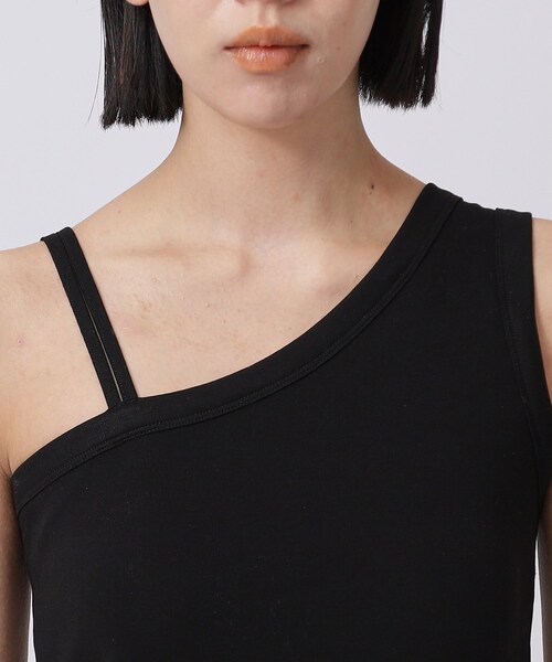 GALLEST（ギャレスト）の「◆ワンショルダーカップ付きキャミソール（タンクトップ・レディース・ブラック/ライトグリーン/ホワイト系・38）」の19枚目の写真