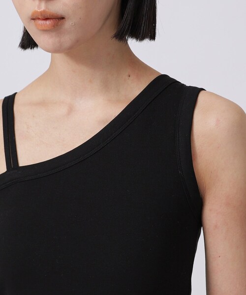 GALLEST（ギャレスト）の「◆ワンショルダーカップ付きキャミソール（タンクトップ・レディース・ブラック/ライトグリーン/ホワイト系・38）」の20枚目の写真