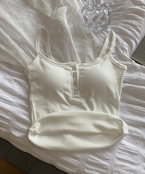 gossip!ロサンゼルス(ゴシップロサンゼルス)の「YUGA ショートキャミソール(キャミソール・レディース・ピンク/ブラック/ホワイト/ライトグレー・FREE)」の2枚目の写真