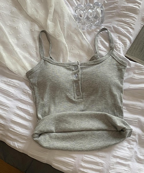 gossip!ロサンゼルス(ゴシップロサンゼルス)の「YUGA ショートキャミソール(キャミソール・レディース・ピンク/ブラック/ホワイト/ライトグレー・FREE)」の4枚目の写真