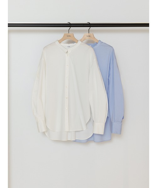 YENN（イエン）の「YENN パデットカラーシャツ（シャツ/ブラウス・レディース・オフホワイト/サックスブルー・FREE）」の13枚目の写真