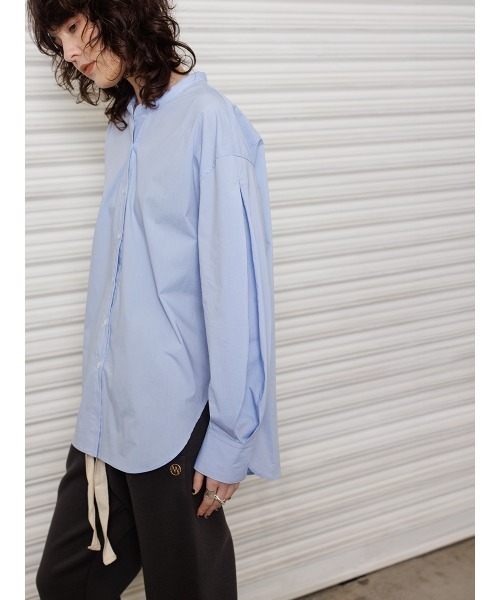 YENN（イエン）の「YENN パデットカラーシャツ（シャツ/ブラウス・レディース・オフホワイト/サックスブルー・FREE）」の8枚目の写真