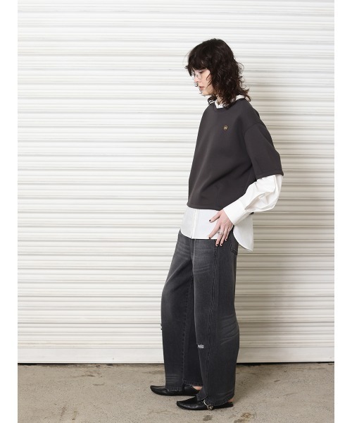 YENN（イエン）の「YENN パデットカラーシャツ（シャツ/ブラウス・レディース・オフホワイト/サックスブルー・FREE）」の5枚目の写真