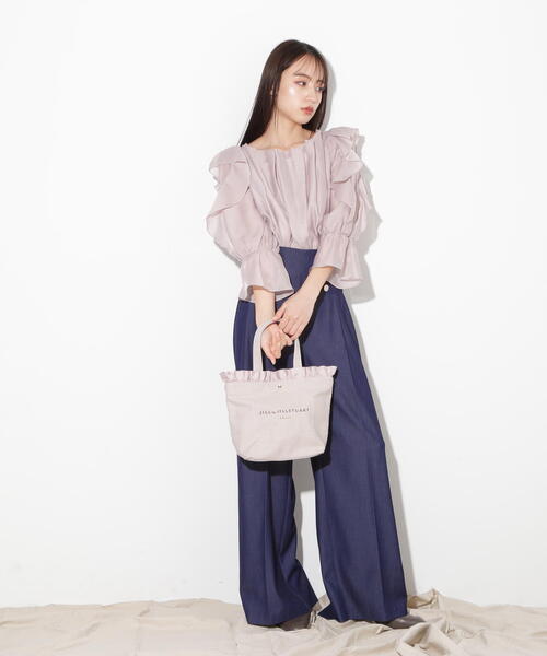 JILL by JILL STUART(ジルバイジルスチュアート)の「◇フリルトップトート(トートバッグ・レディース・ブラック/グレー/ホワイト・FREE)」の13枚目の写真