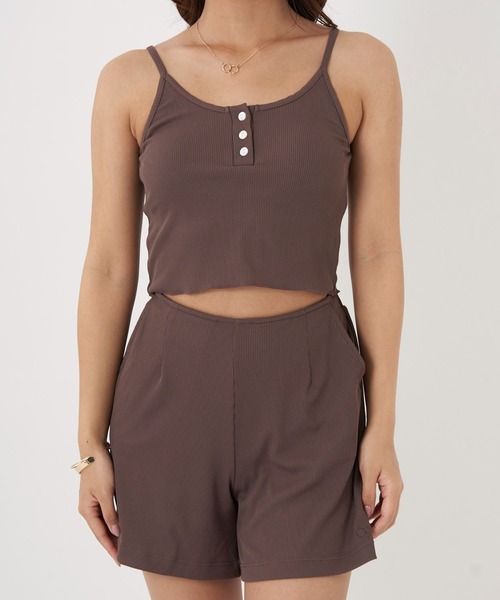 Ocean Pacific（オーシャンパシフィック）の「【OP/オーピー】レディースタンキニ水着4点セット ラッシュガード付き バックオープンTシャツ リブ水着  サウナ 体型カバー  ヨガウェア ピラティス トレーニングウェア（水着・レディース・ブラウン/ブラック/カーキ・LARGE/MEDIUM）」の14枚目の写真