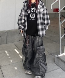 XU（エックスユー）の「【Never mind the XU別注】check hood shirts / 【ネバーマインド ザ エックスユー別注】チェックフード長袖シャツ（シャツ/ブラウス）」