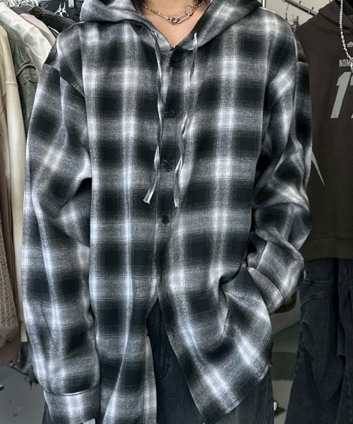[COLN] ous check hood shirts (2color) シャツ COLN] ous check hood shirts (2color) シャツ (COLN/シャツ