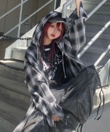 XU（エックスユー）の「【Never mind the XU別注】check hood shirts / 【ネバーマインド ザ エックスユー別注】チェックフード長袖シャツ（シャツ/ブラウス）」