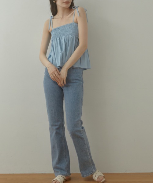 ACYM（アシーム）の「Denim ribbon flare キャミソール（キャミソール・レディース・インディゴブルー/ブルー系その他・FREE）」の14枚目の写真