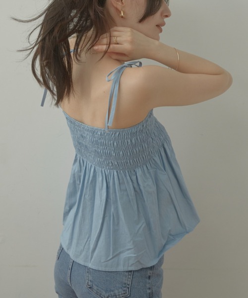 ACYM（アシーム）の「Denim ribbon flare キャミソール（キャミソール・レディース・インディゴブルー/ブルー系その他・FREE）」の7枚目の写真