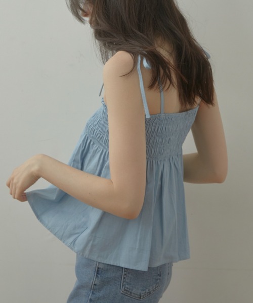 ACYM（アシーム）の「Denim ribbon flare キャミソール（キャミソール・レディース・インディゴブルー/ブルー系その他・FREE）」の6枚目の写真