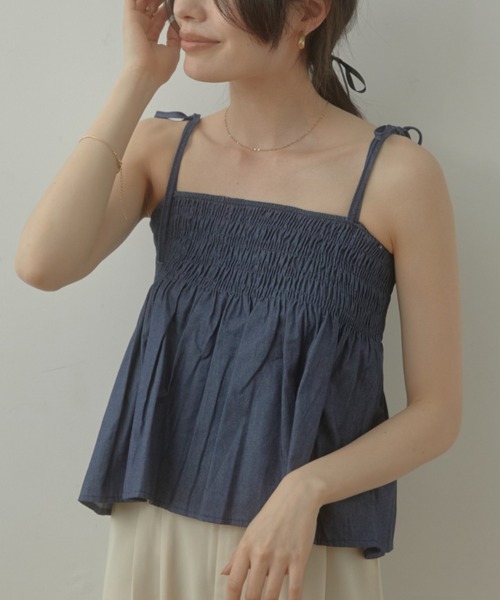 ACYM（アシーム）の「Denim ribbon flare キャミソール（キャミソール・レディース・インディゴブルー/ブルー系その他・FREE）」の18枚目の写真
