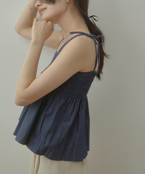 ACYM（アシーム）の「Denim ribbon flare キャミソール（キャミソール・レディース・インディゴブルー/ブルー系その他・FREE）」の19枚目の写真