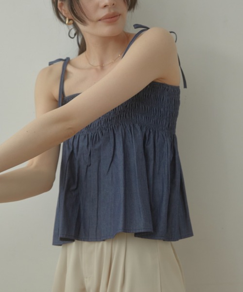 ACYM（アシーム）の「Denim ribbon flare キャミソール（キャミソール・レディース・インディゴブルー/ブルー系その他・FREE）」の20枚目の写真