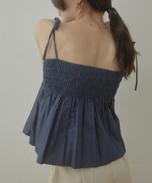 ACYM（アシーム）の「Denim ribbon flare キャミソール（キャミソール・レディース・インディゴブルー/ブルー系その他・FREE）」の21枚目の写真