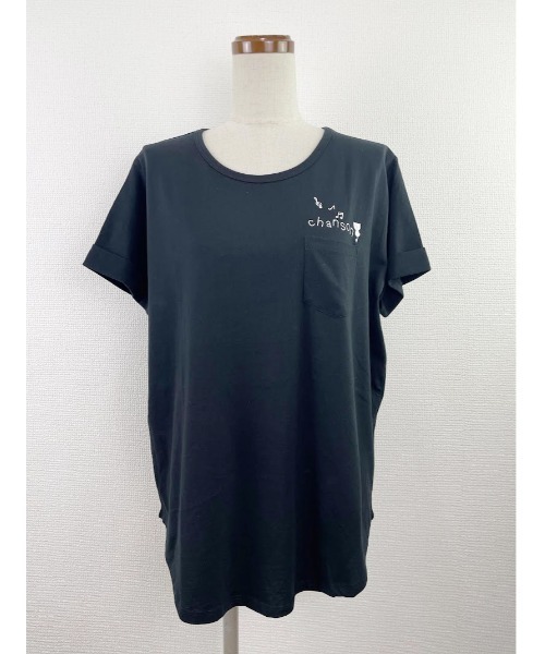 Rydia（リディア）の「ラウンドポケットTEE（Tシャツ/カットソー・レディース・カーキ/オフホワイト/ベージュ/ブラック・M）」の2枚目の写真