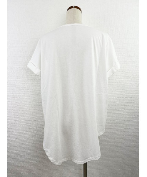 Rydia（リディア）の「ラウンドポケットTEE（Tシャツ/カットソー・レディース・カーキ/オフホワイト/ベージュ/ブラック・M）」の6枚目の写真