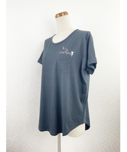 Rydia（リディア）の「ラウンドポケットTEE（Tシャツ/カットソー・レディース・カーキ/オフホワイト/ベージュ/ブラック・M）」の8枚目の写真