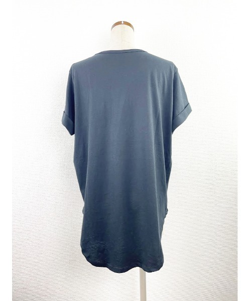 Rydia（リディア）の「ラウンドポケットTEE（Tシャツ/カットソー・レディース・カーキ/オフホワイト/ベージュ/ブラック・M）」の9枚目の写真