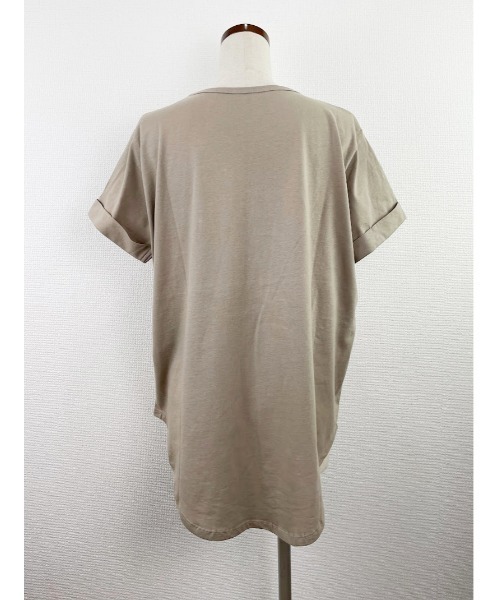 Rydia（リディア）の「ラウンドポケットTEE（Tシャツ/カットソー・レディース・カーキ/オフホワイト/ベージュ/ブラック・M）」の12枚目の写真
