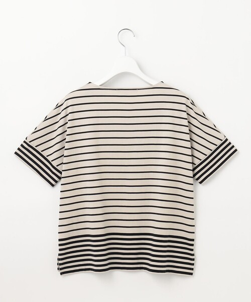 23区 S(ニジュウサンクチイサイサイズ)の「【洗える】ランダムボーダー ドルマン カットソー(Tシャツ/カットソー・レディース・黄土色系1/ブラック系1/ベージュ系1・32)」の13枚目の写真