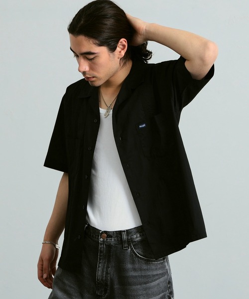 Lee（リー）の「Wrangler/ラングラー【ブロード素材】キューバシャツ ショートスリーブ 開襟（シャツ/ブラウス・メンズ・ブラック/オレンジ/ホワイト・SMALL/MEDIUM/LARGE）」の3枚目の写真
