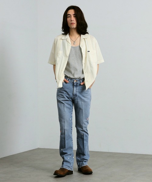 Lee（リー）の「Wrangler/ラングラー【ブロード素材】キューバシャツ ショートスリーブ 開襟（シャツ/ブラウス・メンズ・ブラック/オレンジ/ホワイト・SMALL/MEDIUM/LARGE）」の15枚目の写真