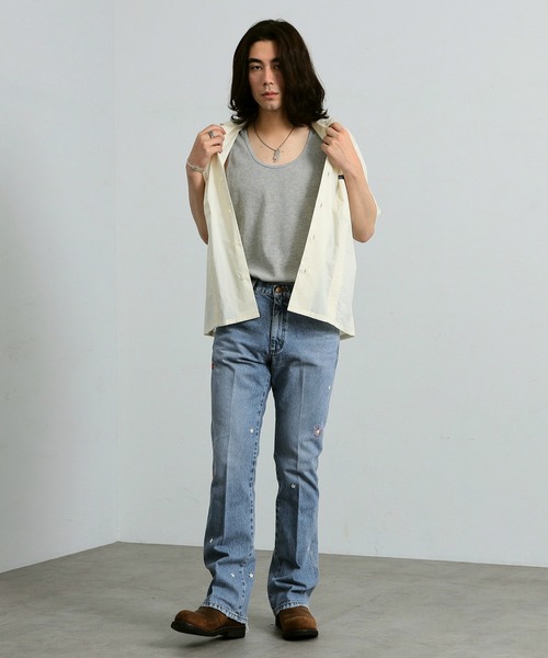 Lee（リー）の「Wrangler/ラングラー【ブロード素材】キューバシャツ ショートスリーブ 開襟（シャツ/ブラウス・メンズ・ブラック/オレンジ/ホワイト・SMALL/MEDIUM/LARGE）」の16枚目の写真