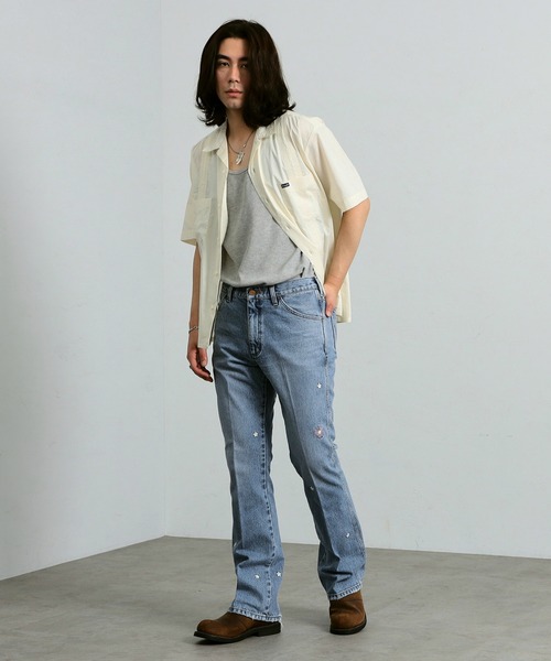 Lee（リー）の「Wrangler/ラングラー【ブロード素材】キューバシャツ ショートスリーブ 開襟（シャツ/ブラウス・メンズ・ブラック/オレンジ/ホワイト・SMALL/MEDIUM/LARGE）」の17枚目の写真