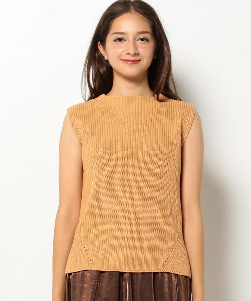 Another Edition(アナザーエディション)の「ノースリーブアゼプルオーバー/AEFC N/S アゼPO◆(ニット/セーター・レディース・ブラック/ベージュ/オリーブ・フリー)」の6枚目の写真