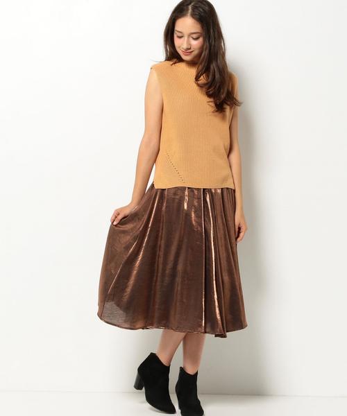 Another Edition(アナザーエディション)の「ノースリーブアゼプルオーバー/AEFC N/S アゼPO◆(ニット/セーター・レディース・ブラック/ベージュ/オリーブ・フリー)」の8枚目の写真