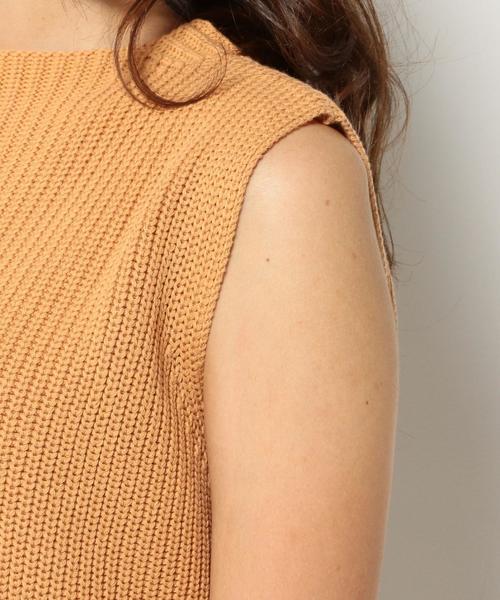 Another Edition(アナザーエディション)の「ノースリーブアゼプルオーバー/AEFC N/S アゼPO◆(ニット/セーター・レディース・ブラック/ベージュ/オリーブ・フリー)」の10枚目の写真