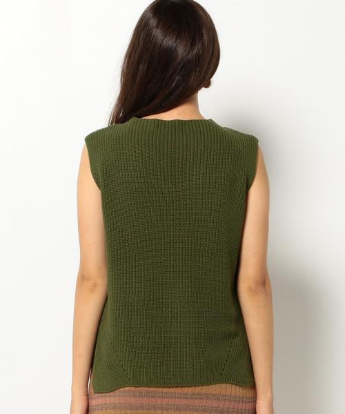 Another Edition(アナザーエディション)の「ノースリーブアゼプルオーバー/AEFC N/S アゼPO◆(ニット/セーター・レディース・ブラック/ベージュ/オリーブ・フリー)」の11枚目の写真