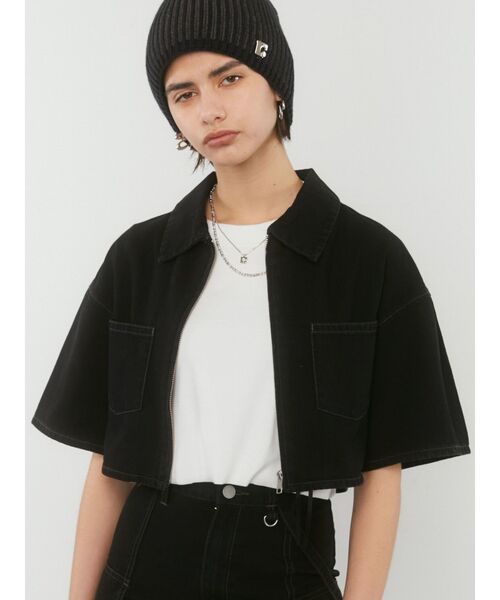 EMODA（エモダ）の「フロントジップデニムシャツ（シャツ/ブラウス・レディース・グレー/ライトブルー/ブラック・FREE）」の20枚目の写真