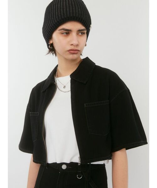 EMODA（エモダ）の「フロントジップデニムシャツ（シャツ/ブラウス・レディース・グレー/ライトブルー/ブラック・FREE）」の21枚目の写真