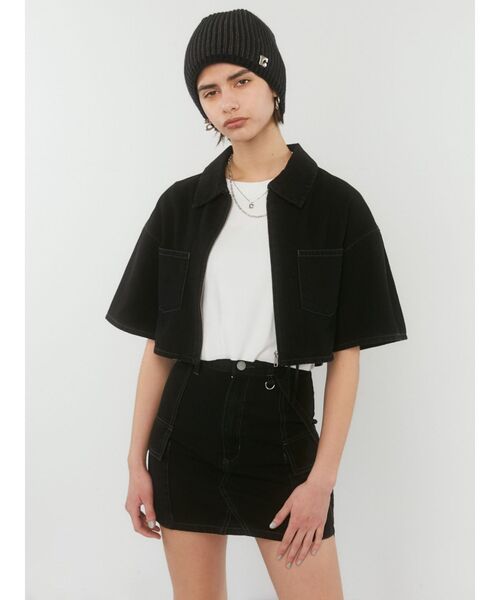 EMODA（エモダ）の「フロントジップデニムシャツ（シャツ/ブラウス・レディース・グレー/ライトブルー/ブラック・FREE）」の22枚目の写真