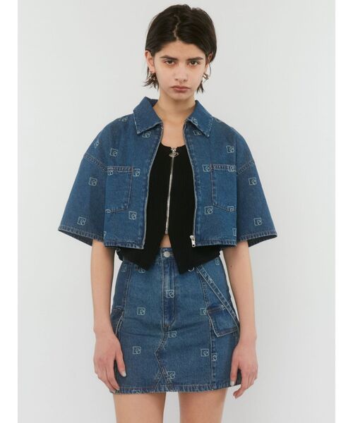 EMODA（エモダ）の「フロントジップデニムシャツ（シャツ/ブラウス・レディース・グレー/ライトブルー/ブラック・FREE）」の14枚目の写真