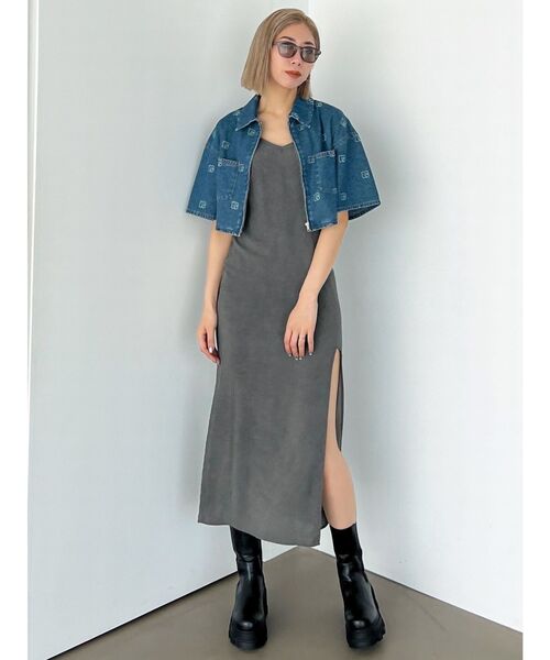 EMODA（エモダ）の「フロントジップデニムシャツ（シャツ/ブラウス・レディース・グレー/ライトブルー/ブラック・FREE）」の16枚目の写真