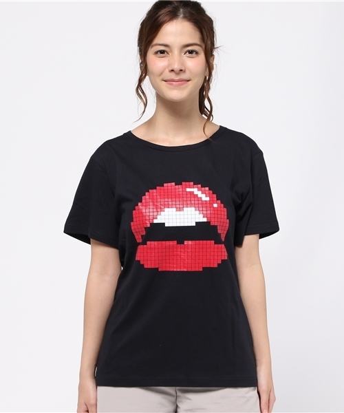 WEGO（ウィゴー）の「WEGO/デジタルモチーフＴシャツ（Tシャツ/カットソー・レディース・ホワイト/ブラック・FREE）」の3枚目の写真