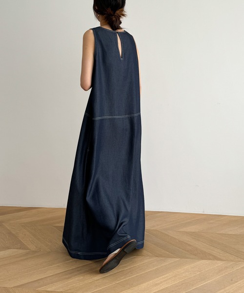CANAL JEAN（キャナルジーン）の「El mar　デニムタンクワンピース（ワンピース・レディース・ネイビー・ONE SIZE）」の10枚目の写真
