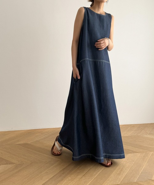 CANAL JEAN（キャナルジーン）の「El mar　デニムタンクワンピース（ワンピース・レディース・ネイビー・ONE SIZE）」の12枚目の写真