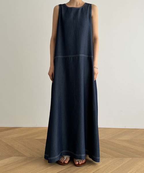 CANAL JEAN（キャナルジーン）の「El mar　デニムタンクワンピース（ワンピース・レディース・ネイビー・ONE SIZE）」の13枚目の写真