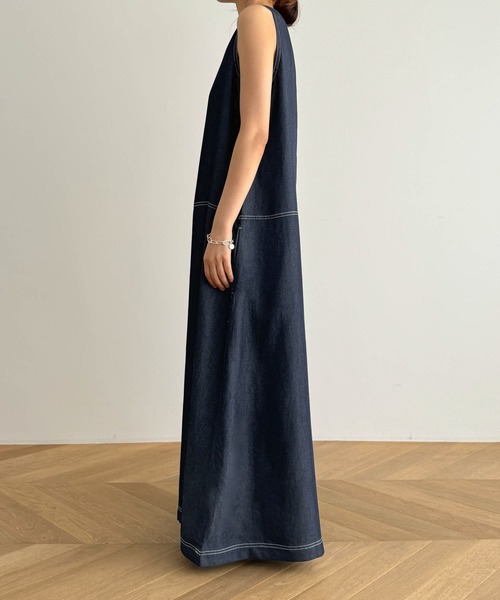 CANAL JEAN（キャナルジーン）の「El mar　デニムタンクワンピース（ワンピース・レディース・ネイビー・ONE SIZE）」の2枚目の写真