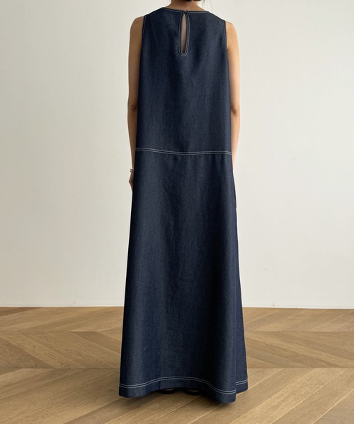 CANAL JEAN（キャナルジーン）の「El mar　デニムタンクワンピース（ワンピース・レディース・ネイビー・ONE SIZE）」の3枚目の写真